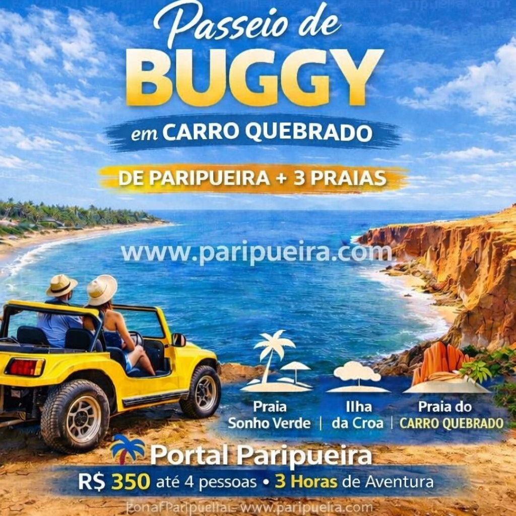 Passeio de Buggy em Carro Quebrado - De Paripueira + 3 Praias