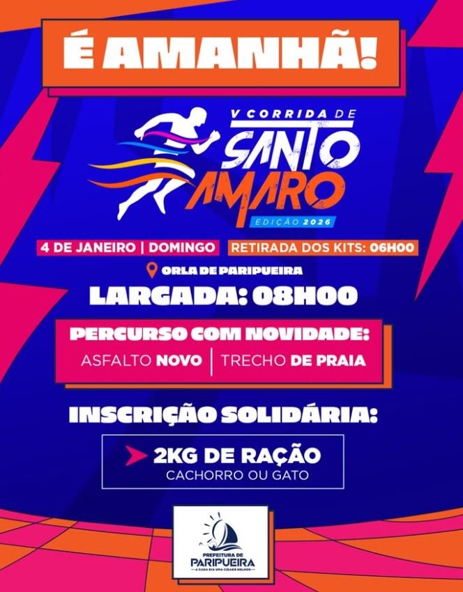 É amanhã - V Corrida de Santo Amaro - 04012026