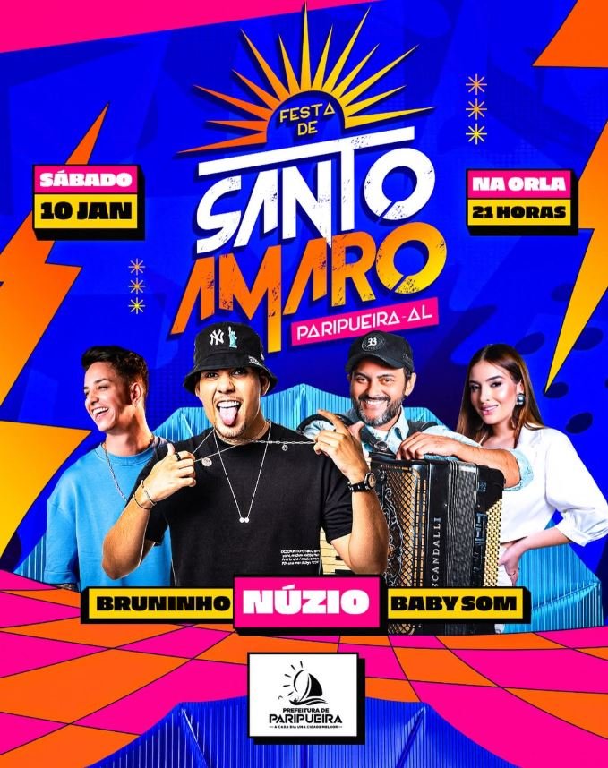 Programação da Festa de Santo Amaro 2026 em Paripueira - www.paripueira.com