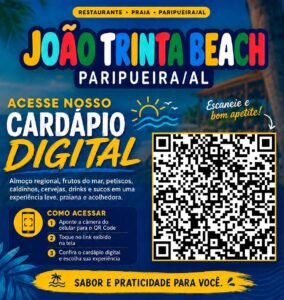João Trinta Beach aposta em inovação com novo Cardápio Digital em Paripueira