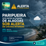 Paripueira está entre as cidades de Alagoas sob alerta de chuvas intensas nesta quinta-feira - www.paripueira.com