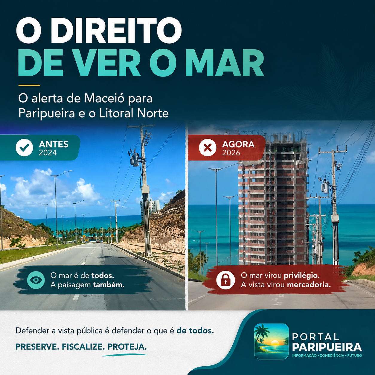 O direito de ver o mar o alerta de Maceió para Paripueira e o Litoral Norte - www.paripueira.com