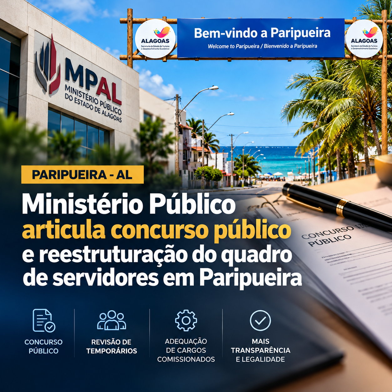 Ministério Público articula concurso público e reestruturação do quadro de servidores em Paripueira